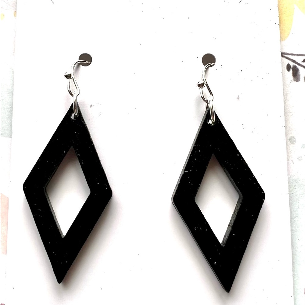 Black wood earrings